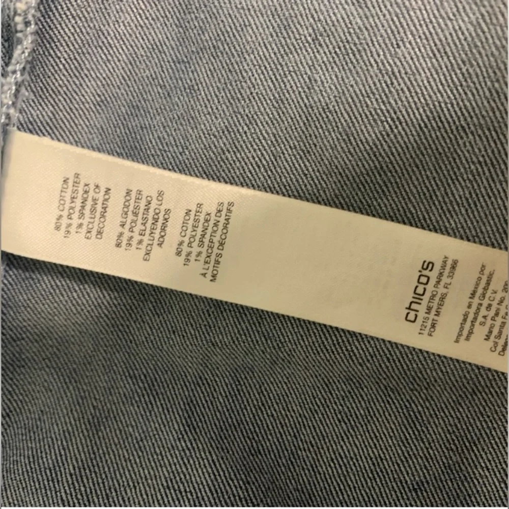 PLATINUM CHICOโS RARE Jean Jacket size 3 - Picture 6 of 7
